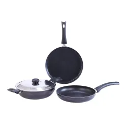 Wonderchef Platinum Plus Set Black Non-Induction Base, 3 + 1