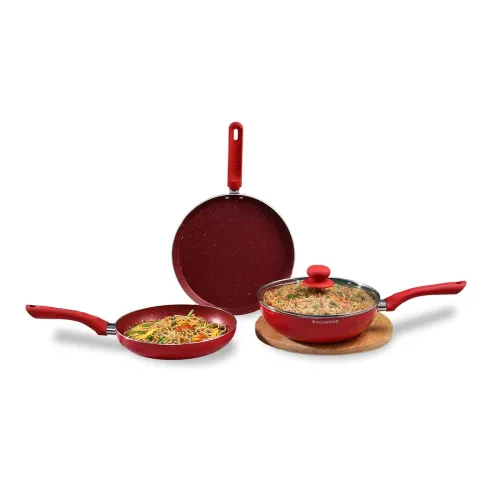 Image of Wonderchef Royal Velvet 4-Pc Cookware Set Red