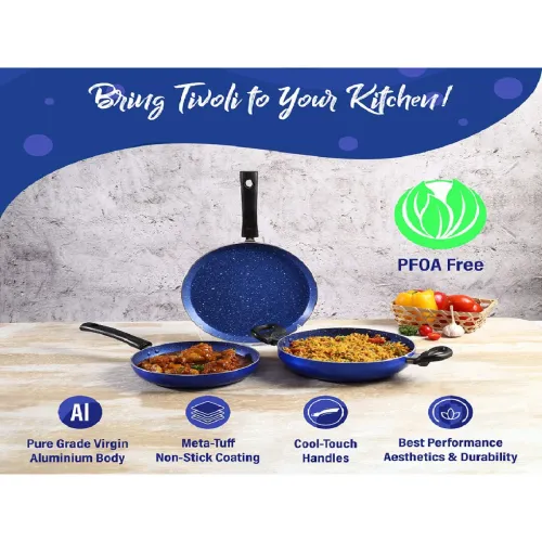 Image of Wonderchef Tivoli 3 Pieces Blue Cookware Set