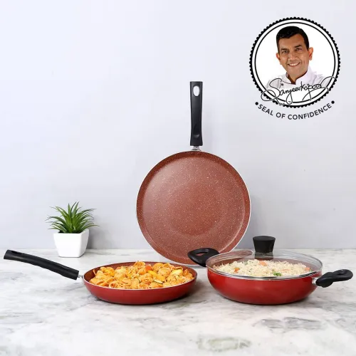 Image of WONDERCHEF Tivoli Induction Bottom Non-Stick Coated Cookware Set (Aluminium, 4 - Piece)