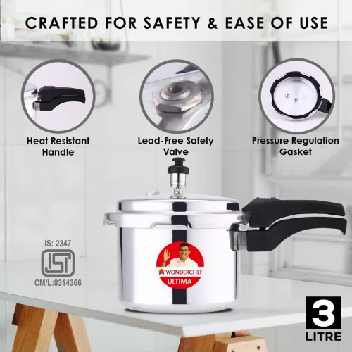 Image of WONDERCHEF Ultima 3L Outer Lid Induction Bottom Pressure Cooker