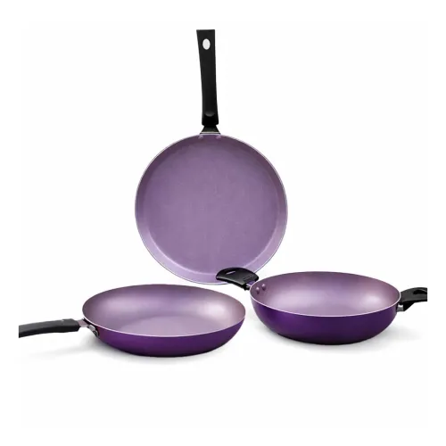 Image of Wonderchef Valencia Non-Stick Cookware 3 Piece Set | Kadhai, Fry Pan, Dosa Tawa | Cool Touch Bakelite Handles | Pure Gra