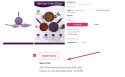 Wonderchef Venice 3 Pcs Purple Aluminum Cookware Set
