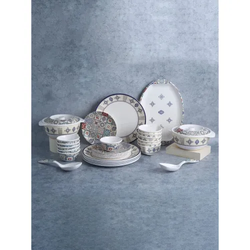 Image of Wonderchef Venice Dinner Set - Blue, Set of 31 