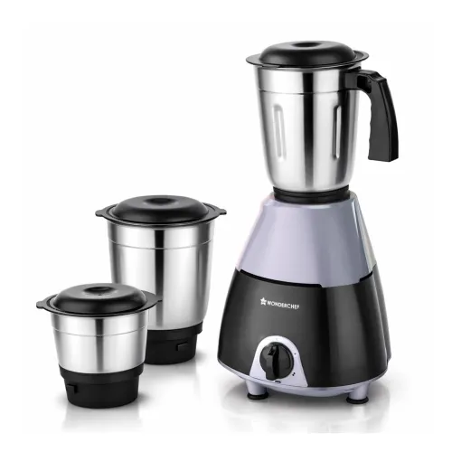 Image of Wonderchef Vista Plus Mixer Grinder for Kitchen, 500W, 3 Multi-purpose Jars, Stainless-steel Blades for Masala, Chutney,