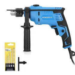 WONDERCUT 810W Professional 2 Mode Pistol Grip Drill Selector Variable Speed with 5 Pcs Drill Bits