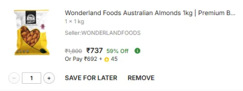 Image of Wonderland Foods Australian Almonds 1kg 