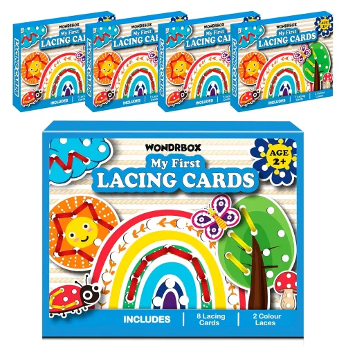Image of WONDRBOX Nature Lacing Cards, Pack of 5 Sets