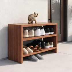 Wooden 3 Tier Shoe Rack for Home, Shoe & Slipper Organizer Stand