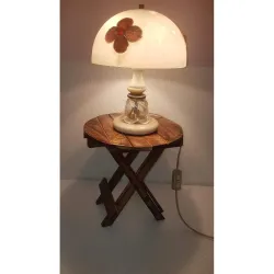 ETIQUETTE ART Wooden Folding Side Table - Antique Handmade Foldable Coffee Table for Living Room, Garden, Outdoor - Corn