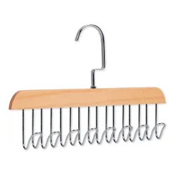 Wooden Hanger - Multipurpose Adjustable 8 Hooks Closet Wooden Hanger