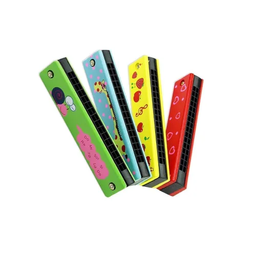 Image of Wooden Harmonica Colorful Kids Musical Instruments Toys 