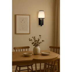 BENE Ennis Wooden Indoor Modern Wall Light, E-27 Base Wall Lamp for Home Decor – Living Room, Bedroom, Dining, Hallway