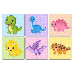 Wooden Jigsaw Puzzle Set Of 6