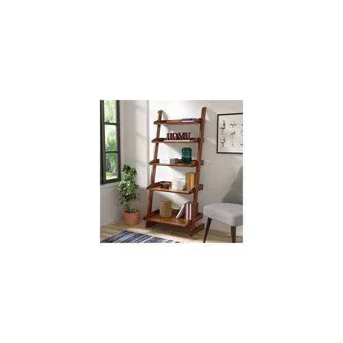 Image of Wooden Ladder Shelf Bookshelf Planter Stand 5 Feet 