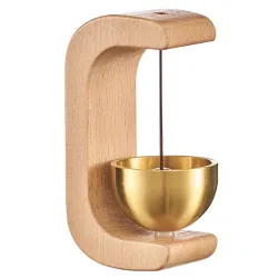 Wooden Magnetic Door Bell Chime – Brass Shopkeeper Entry Alert for Small Doors, Wall Mount Classic Sound Bell, Decorative Vintage Doorbell for Home, Office & Store Use