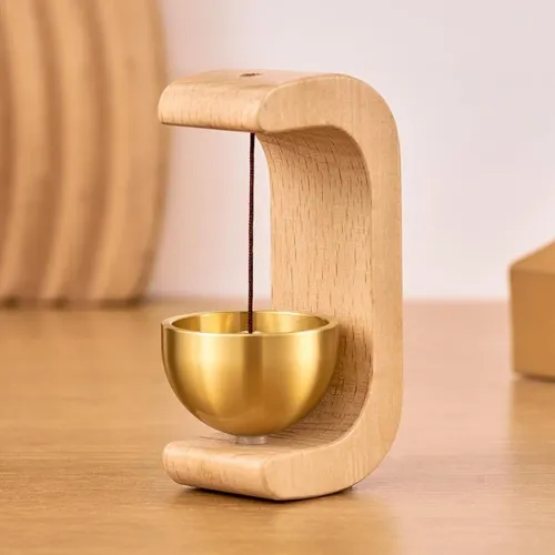Image of Wooden Magnetic Doorbell with Brass Bel