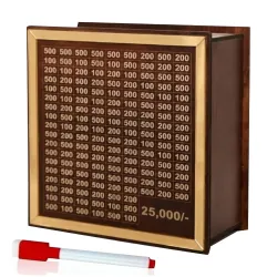 Wooden Money Saving Box Piggy Bank Cash Saver 25,000 rs