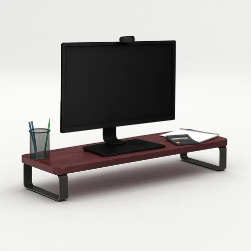 Image of Wooden Monitor Stand Riser PC Stand for Desktop Table