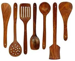 WOODEN SPOON SET OF 7 Disposable Wooden Serving Spoon
