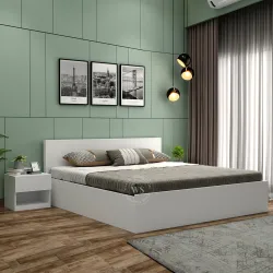 Wooden Street Harper Bed With Hydraulic Storage  193.5 cm x 187.9 cm (6.35 ft x 6.16 ft)