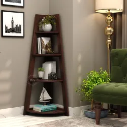 Wooden Street Severino 4 Tier Sheesham Wood Bookshelf