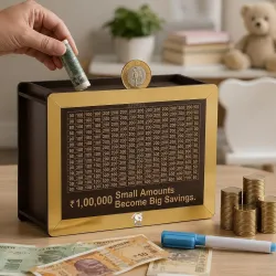 Wooden Target Number Piggy Bank With Lock