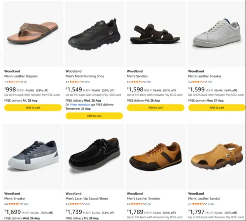 Image of Woodland Footwears Men's up to 60% Discount