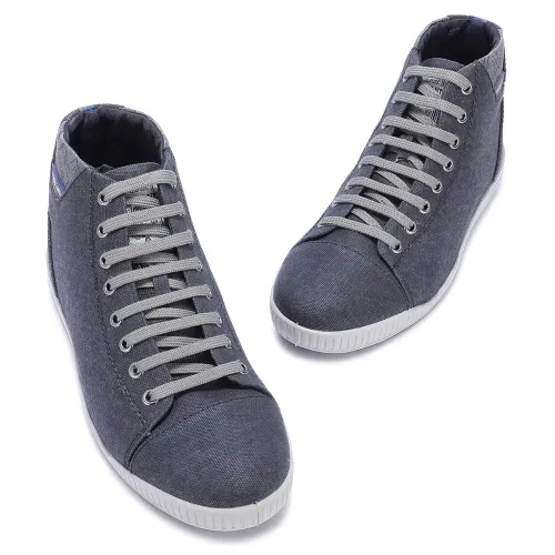 Image of Woodland Men Black Canvas High Top Sneakers