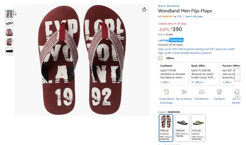 Image of Woodland Men Flip-Flops