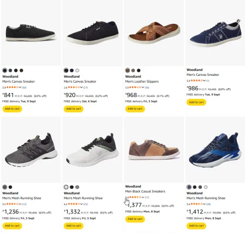 Image of Woodland Men Footwear Minimum 60% Discount