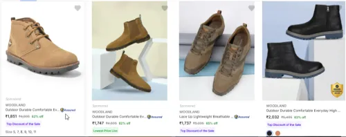 Image of WOODLAND Men’s Casual Shoes at minimum 65% Discount