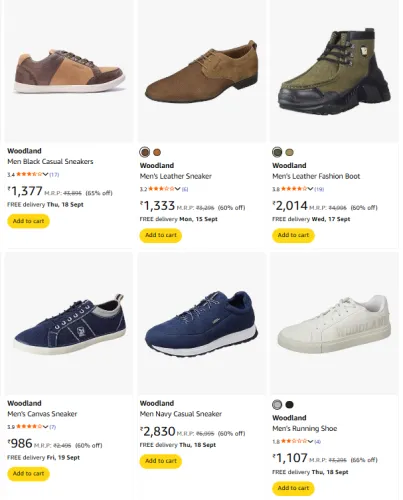 Image of Woodland Men Shoes Minimum 60% Discount
