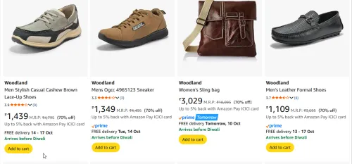 Image of Woodland Men Shoes Minimum 70% Discount