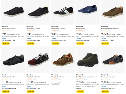 Image of Woodland Men Shoes Minimum 70% Discount