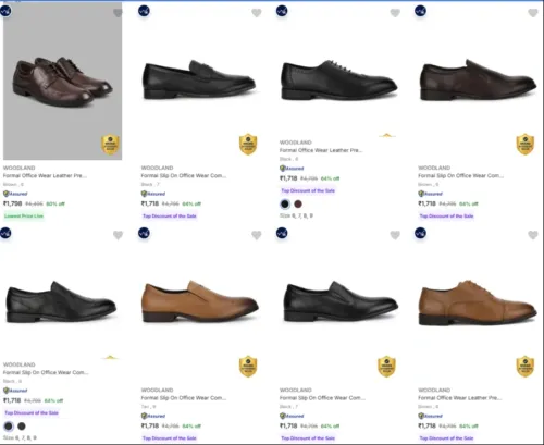 Image of WOODLAND Men’s Formal Shoes at minimum 60% Discount
