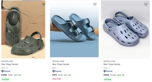 Image of Woodland Men’s Sandals & Floaters Starting at ₹466