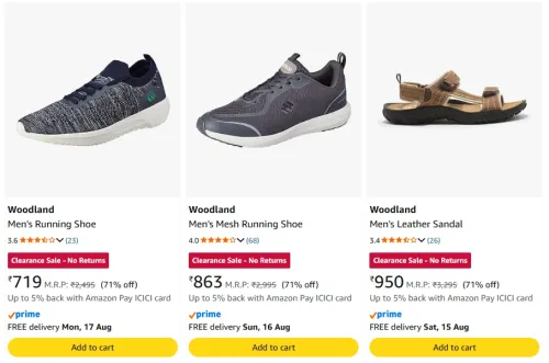 Image of Woodland Men's Shoes at minimum 71% Discount