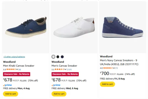 Image of Woodland Men's Shoes at Minimum 70% Discount