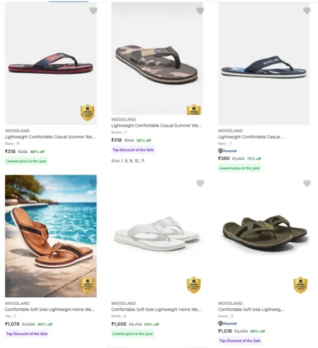 Image of WOODLAND Men’s Slippers & Flip Flops at minimum 60% Discount