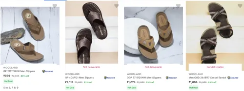 Image of WOODLAND Men's Slippers Minimum 60% Discount