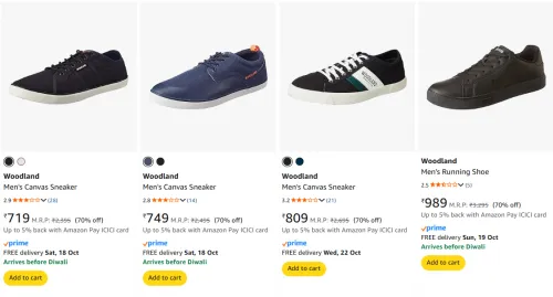 Image of Woodland Men's Sneakers at minimum 70% Discount