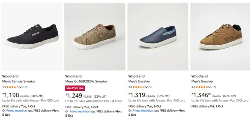 Image of Woodland men's sneakers at minimum 69% Discount