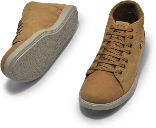 Image of WOODLAND Outdoor Durable Comfortable Everyday High Ankle Boots For Men (Camel , 9)