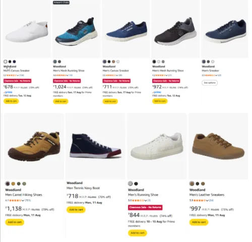 Image of Woodland Shoes Under ₹1000
