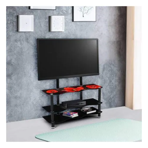 Image of Woodness Abigail Metal TV Entertainment Unit (Glossy, Black)