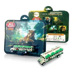WooZee Pull-Back Toy Bus & Puzzle Set