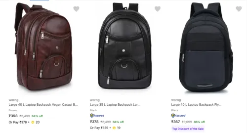 Image of Worng Backpacks @ Up to 88% Discount