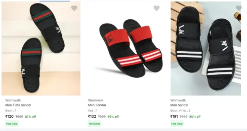 Image of Wornwalk Men’s Sandals starting at ₹120