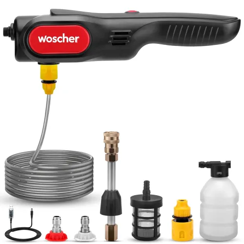 Image of Woscher AquaVolt Cordless Portable Wireless Pressure Washer for Car Wash